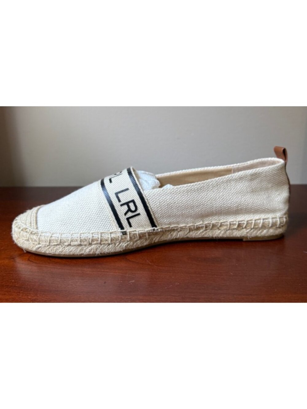 Lauren Ralph Lauren Beige Canvas Espadrilles Slip-On Shoes Size 7.5 - Picture 5 of 9